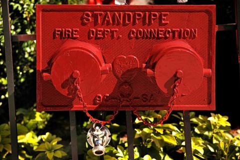 Extinguishing water connection for the New York Fire Department, New York City, USA