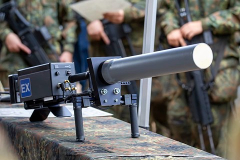 Close-up of the German Armed Forces' HP 47+ defence jammer (for drone defence)