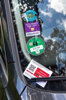 Parking ticket on a car, wrongly parked, resident parking, without parking ticket, parking