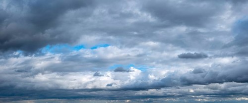 Wallpaper for sky replacement, blue sky with dramatic stormy clouds