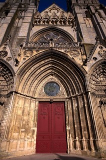 Main portal, west façade, Cathédrale Notre-Dame de Bayeux, Bayeux, Normandy, Calvados, France