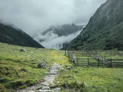 Historic mule track, Windbachtal, Krimmler Tauern, Pinzgau, Salzburg, Austria