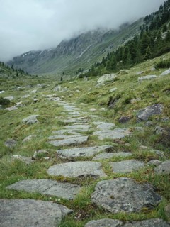 Historic mule track, Windbachtal, Krimmler Tauern, Pinzgau, Salzburg, Austria