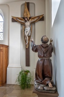 Depiction of the stigmatisation of St. Francis in the parish church of St. John, built in 1717-19,