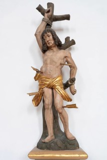 Figure of St Sebastian pierced with arrows, St Briccius Church, Lindenstr.2 Wurmlingen, district of