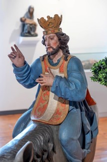 Baroque palm donkey, around 1700, detail Jesus, Museum im Kornhaus, Hauptstr. 40, Bad forest lake,