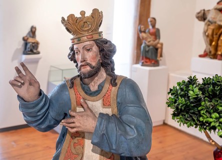 Baroque palm donkey, around 1700, detail Jesus, Museum im Kornhaus, Hauptstr. 40, Bad forest lake,