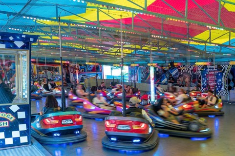 Bumper cars at the Erlangen Bergkirchweih, traditional twelve-day folk festival, Erlangen, Middle