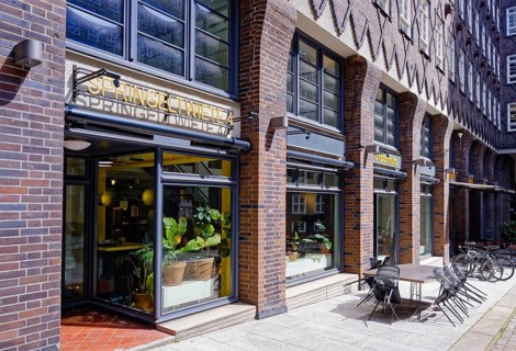 Shops in the Sprinkenhof. The Sprinkenhof is one of the office buildings that were erected in