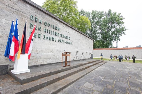 Kai Wegner and Petr Pavel, visit to the Plötzensee Memorial, Berlin, 9 July 2025