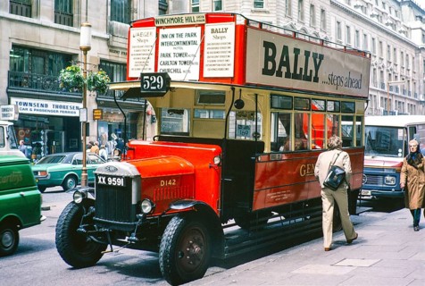 Historic bus built 1925, preserved Dennis AEC NS-type bus, NS1995 fleet number D142, Regent Street,