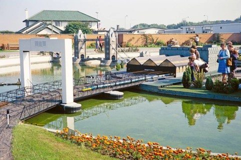 Tucktonia model village with Charing Cross railway station and TowerBridge, Christchurch, Dorset,