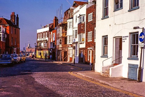 Historic buildings including Portsmouth Sailing Club and The Coal Exchange pub, Bath Square, Old