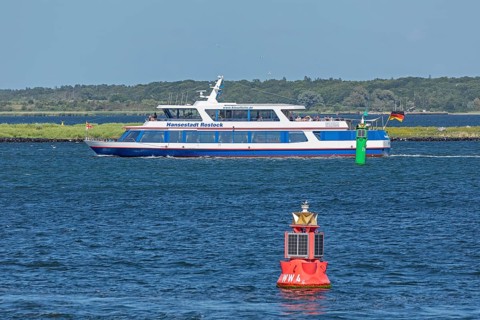 Excursion boat Hanseatic City of Rostock, Warnow, Warnemünde, Rostock, Mecklenburg-Vorpommern,