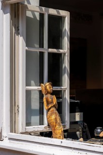 Decoration on the windowsill, Holländerviertel, Potsdam, Brandenburg, Germany