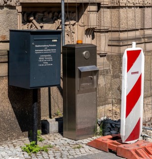 City administration letterbox in front of the entrance to the town hall, Potsdam, Brandenburg,