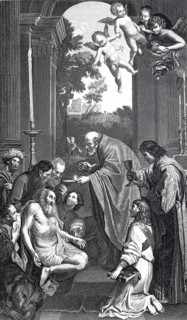 The Last Communion of Saint Sophronius Eusebius Hieronymus (born around 348/349, died on 30