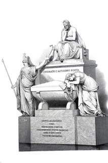 The tomb of Dante Aligherio in Santa Croce in Florence, around 1800, Italy, Historical, digitally