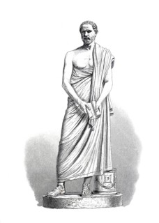 Demosthenes, born 384 BC, died 322 BC, one of the most important Greek orators, rhetorician, after