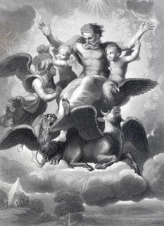 The vision of Ezekiel, one of the great scriptural prophets and the text attributed to him or the