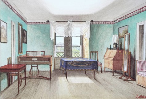 The Prince's Room of Rosenau Castle, 1845, Coburg, Upper Franconia, Bavaria, Germany, Historical,