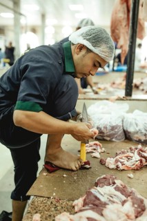 Market hall, section of camel butchers, Salalah, Dhofar, Oman