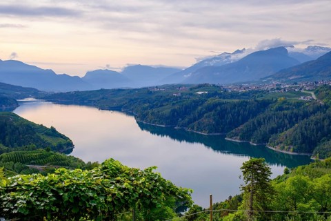 Lago di S. Giustina, from Cagno, Val di Non, Trentino, Italy