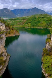 Lago di S. Giustina, from the Ponte di Castellaz, Val di Non, Trentino, Italy