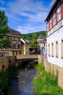 Erft in the old town centre, Bad Münstereifel, Eifel, Euskirchen district, North Rhine-Westphalia,