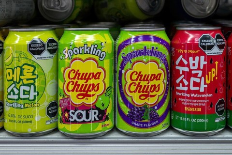 Chupa Chups beverage cans, Abu Dhabi, United Arab Emirates