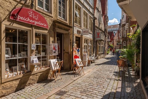 Renovated Schnoor neighbourhood with small shops, galleries, restaurants, cafés and residential