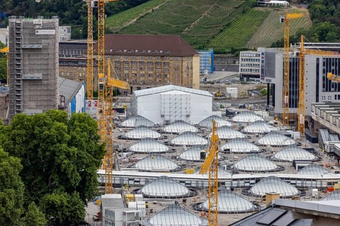View of the construction site of the new main railway station. Stuttgart 21, Stuttgart,