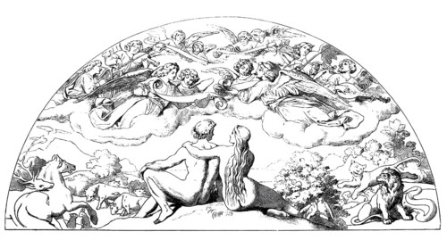 Biblical scene, The Creation, woodcut after a fresco painting in the Vienna Court Opera Theatre,