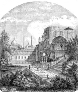 The Palace of the King of Delhi, 1880, India, digitally enhanced reproduction from a 19th century