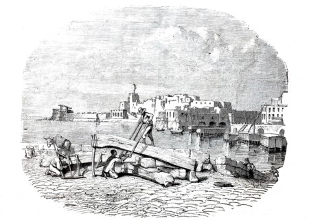 Castel Nuovo in 1880, often called Maschio Angioino, is a castle in Naples, Italy, digitally