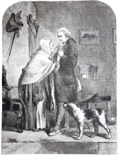 George Washington, the first President of the United States of America, says goodbye to his mother,