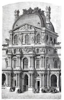 The Richelieu Pavilion of the Louvre in 1870, Paris, France, digitally enhanced reproduction from a