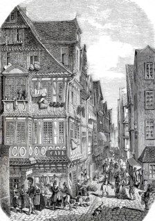 The Judengasse in Frankfurt am Main around 1885, Hesse, Germany, digitally enhanced reproduction