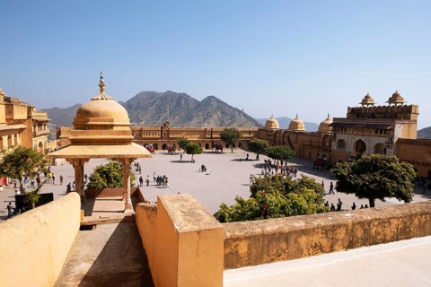 Amber Fort or fortress on the Aravalli hill range, Jaipur, Rajasthan, India