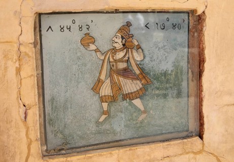 Wall painting in the Jantar Mantar Observatory, open-air observatory, Jaipur, Rajasthan, India