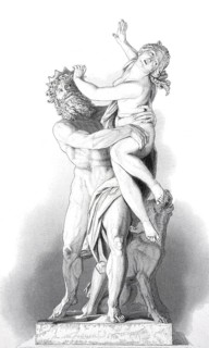 The robbery of Proserpina, a Roman deity. She is the daughter of Jupiter and Ceres and the wife of