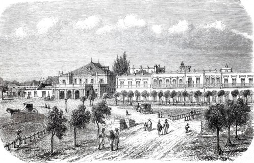 The Tacon Theatre, theatre in Havana in 1870, Cuba, digitally enhanced reproduction from a 19th