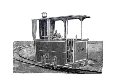 Petroleum engine - locomotive, designed by J.M. Grob & Co. from Leipzig, around 1886, historical,