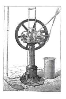 Gas engine, engine after Otto & Langen, around 1887, historical, digitally improved reproduction of