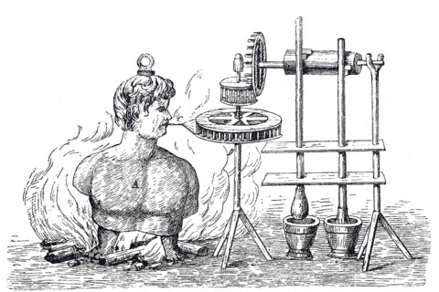 Heronsball, Ã„olsball, Aeolipile or Ã„olipile by Giovanni Branca, Historical, digitally enhanced