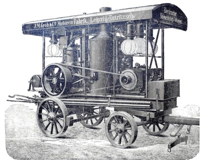 Electric lighting carriage, designed by J.M. Grob & Co. from Leipzig, around 1886, historical,