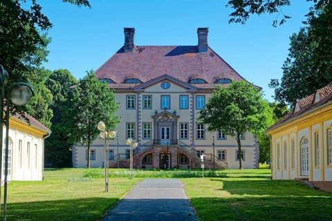 Schieder Castle, north side, was built at the beginning of the 18th century in the style of Dutch