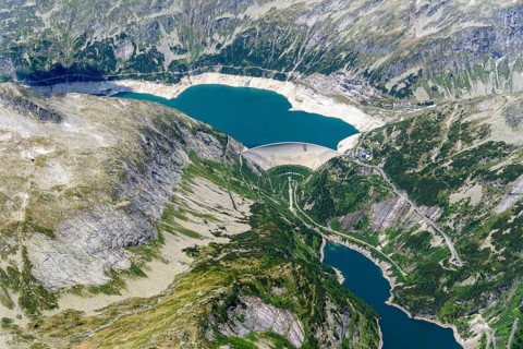 Maltakraftwerk, hydropower plant, Carinthia, upper stage, reservoir, Kölnbrein, Verbund Hydro Power