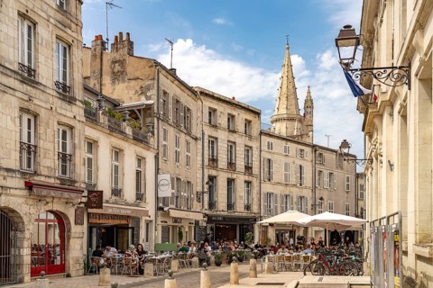 In the old town centre of La Rochelle, France
