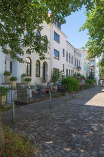 Residential street in the Ostertor neighbourhood a popular residential area, eastern suburb,